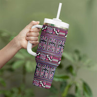 Maori Matariki Tumbler With Handle Pink Galaxy Aesthetic Koru Art
