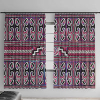 Maori Matariki Window Curtain Pink Galaxy Aesthetic Koru Art LT01 With Hooks Pink - Polynesian Pride
