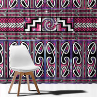 Maori Matariki Window Curtain Pink Galaxy Aesthetic Koru Art LT01 - Polynesian Pride