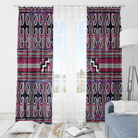 Maori Matariki Window Curtain Pink Galaxy Aesthetic Koru Art LT01 - Polynesian Pride