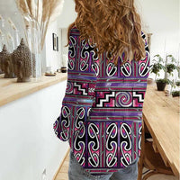 Maori Matariki Women Casual Shirt Pink Galaxy Aesthetic Koru Art LT01 - Polynesian Pride