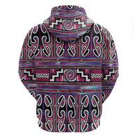 Maori Matariki Zip Hoodie Pink Galaxy Aesthetic Koru Art