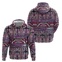 Maori Matariki Zip Hoodie Pink Galaxy Aesthetic Koru Art