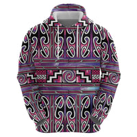 Maori Matariki Zip Hoodie Pink Galaxy Aesthetic Koru Art