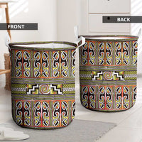 Maori Matariki Laundry Basket Yellow Galaxy Aesthetic Koru Art LT01 - Polynesian Pride