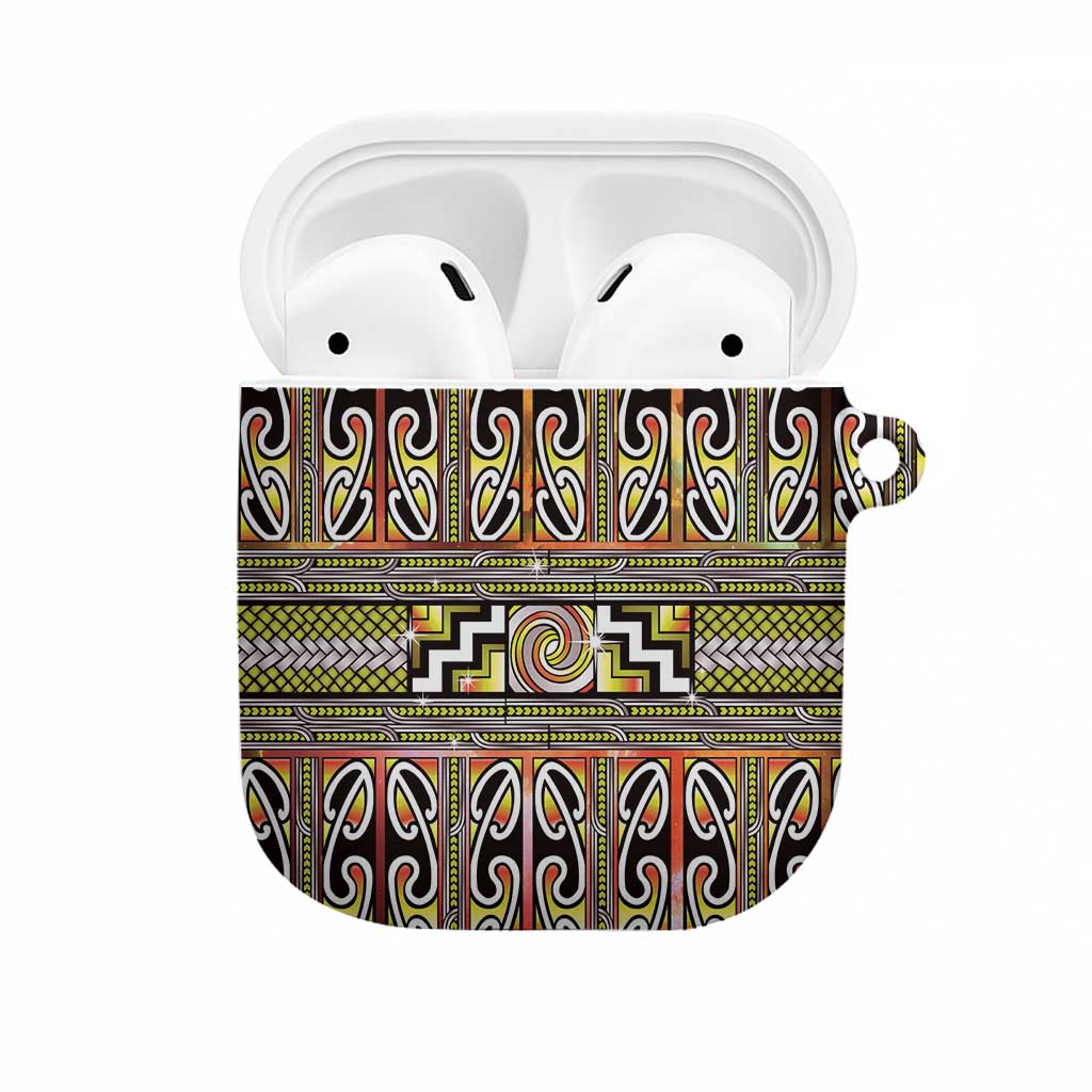 Maori Matariki AirPods Case Yellow Galaxy Aesthetic Koru Art LT01 Yellow - Polynesian Pride