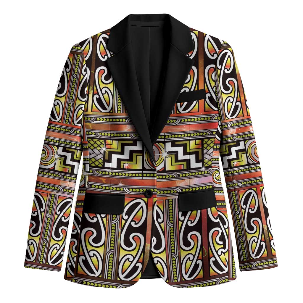 Maori Matariki Blazer Yellow Galaxy Aesthetic Koru Art
