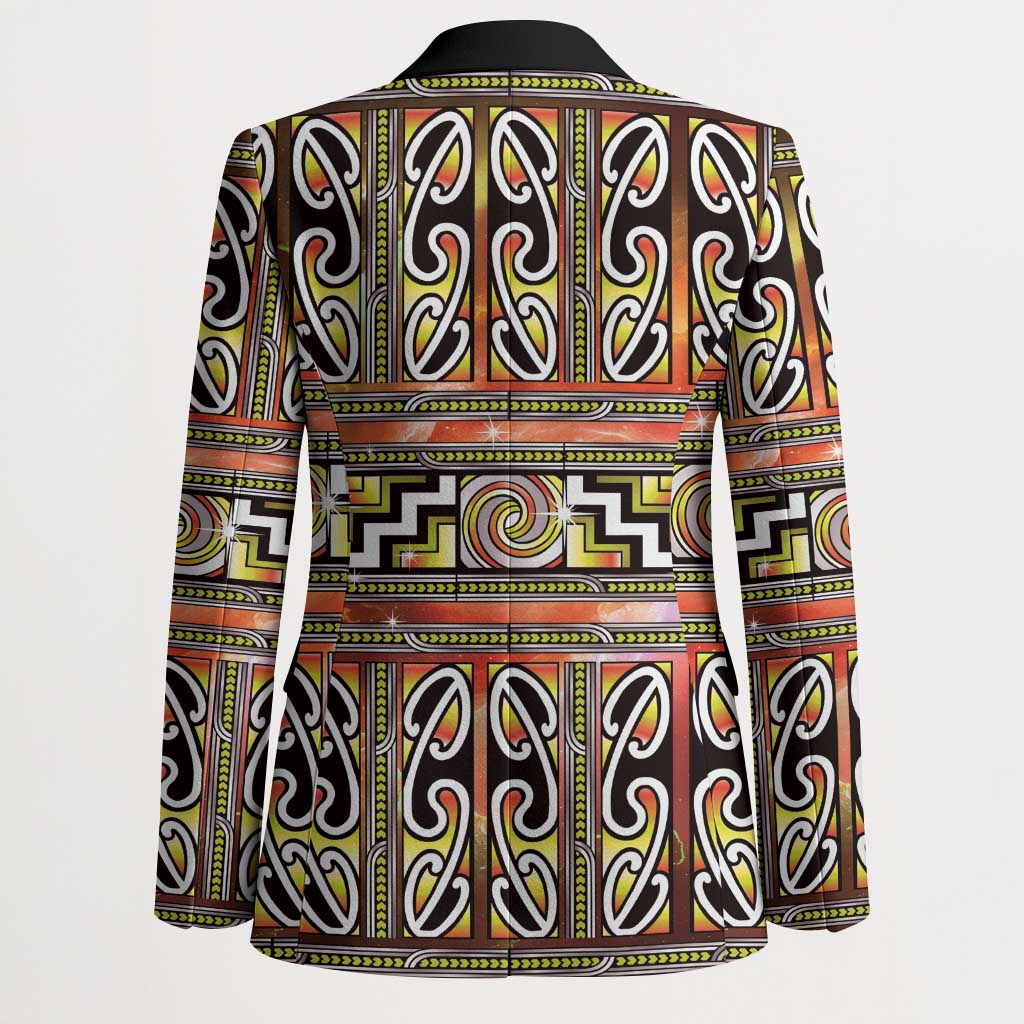 Maori Matariki Blazer Yellow Galaxy Aesthetic Koru Art