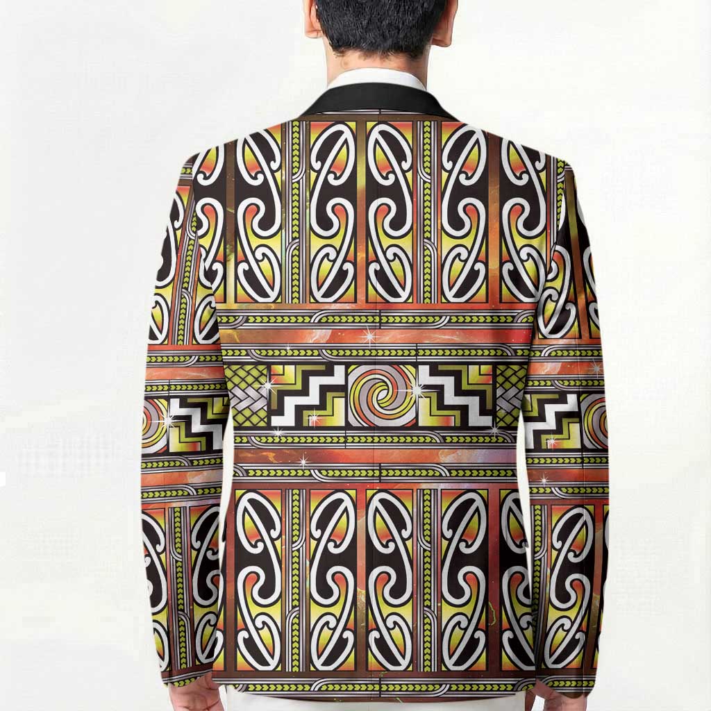 Maori Matariki Blazer Yellow Galaxy Aesthetic Koru Art