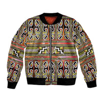 Maori Matariki Bomber Jacket Yellow Galaxy Aesthetic Koru Art