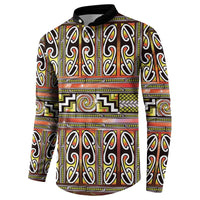 Maori Matariki Button Sweatshirt Yellow Galaxy Aesthetic Koru Art