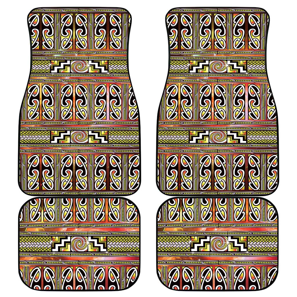 Maori Matariki Car Mats Yellow Galaxy Aesthetic Koru Art