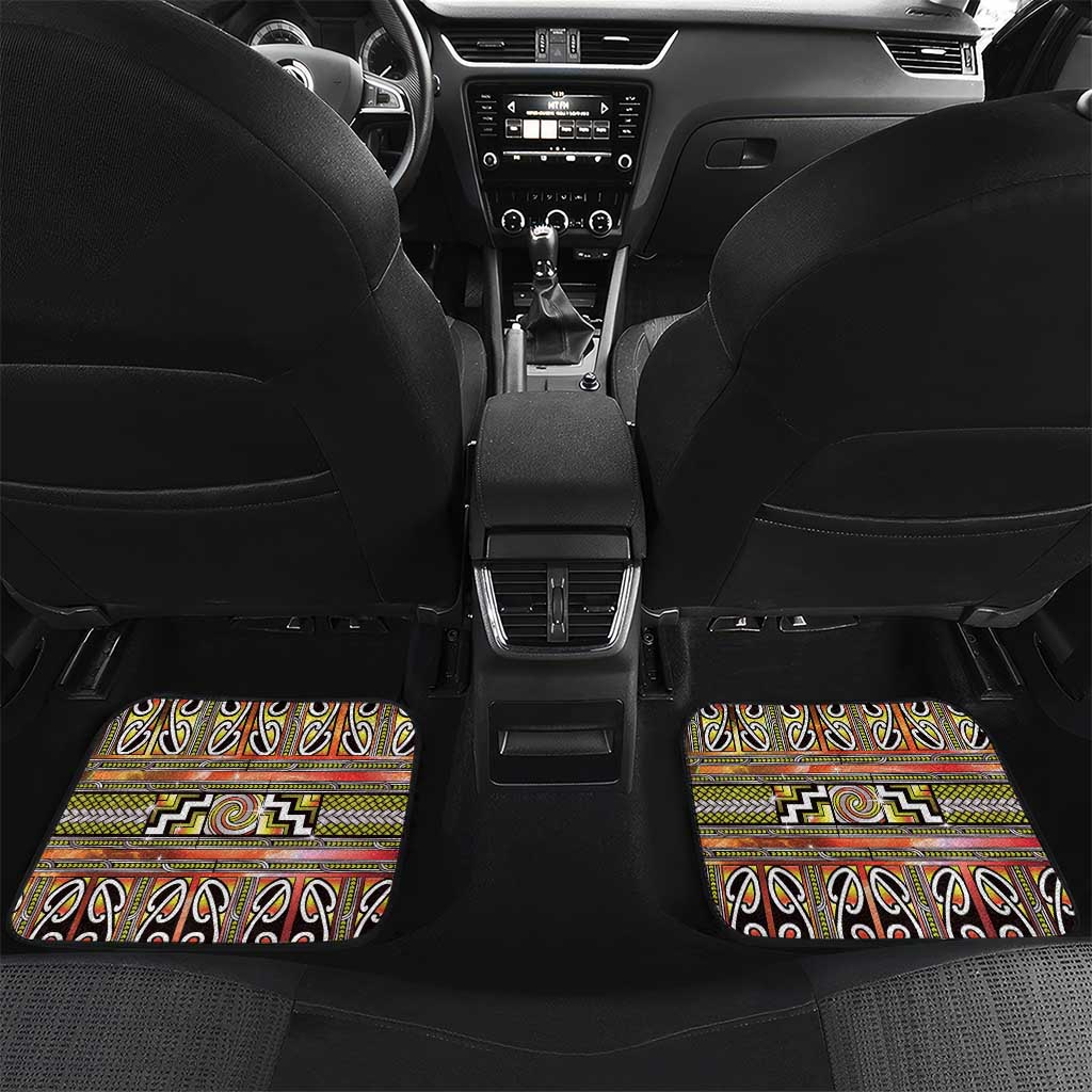 Maori Matariki Car Mats Yellow Galaxy Aesthetic Koru Art