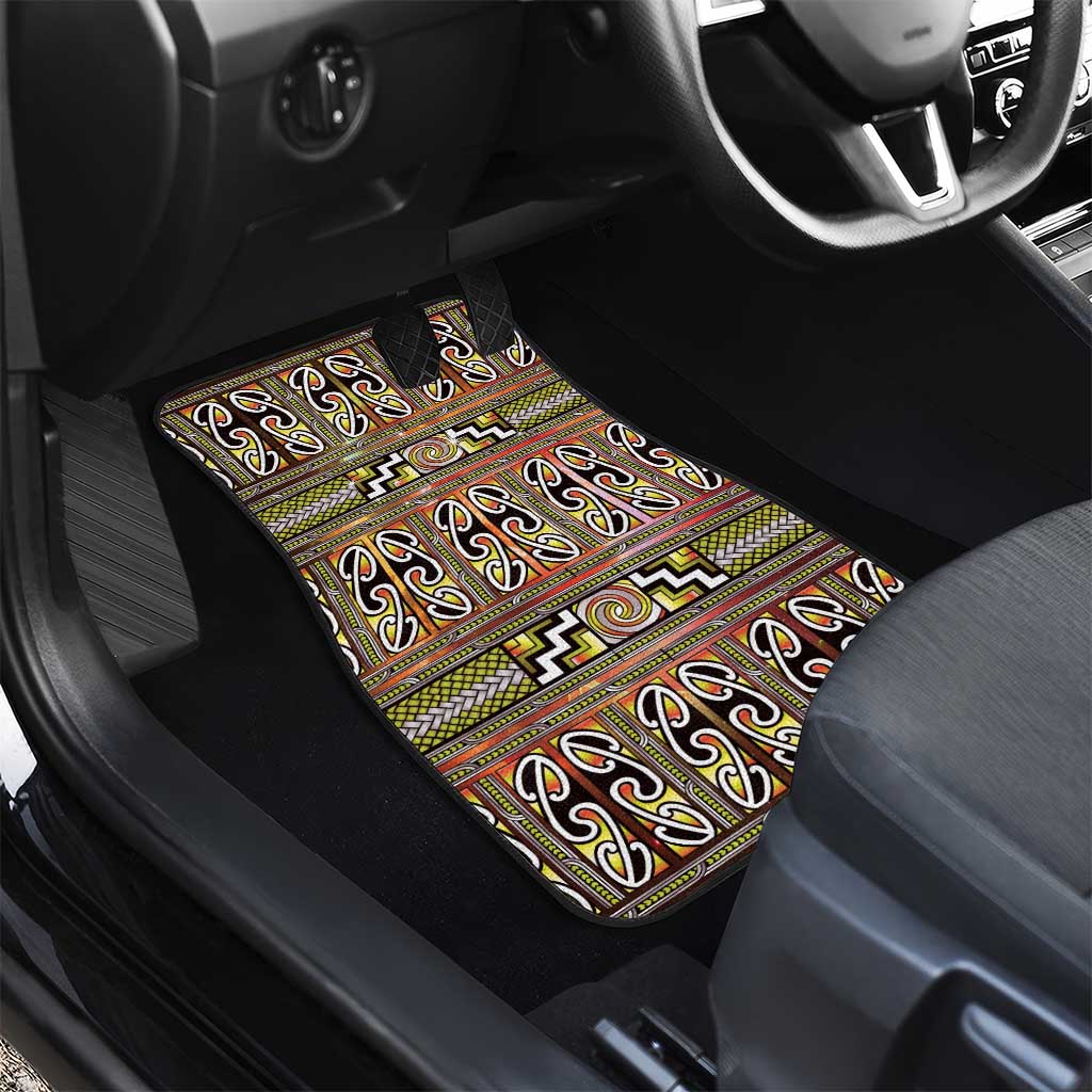 Maori Matariki Car Mats Yellow Galaxy Aesthetic Koru Art