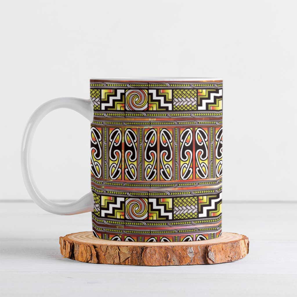 Maori Matariki Ceramic Mug Yellow Galaxy Aesthetic Koru Art LT01 Yellow - Polynesian Pride