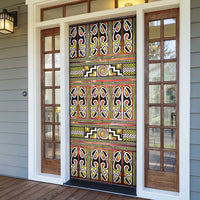 Maori Matariki Door Cover Yellow Galaxy Aesthetic Koru Art