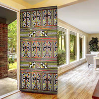 Maori Matariki Door Cover Yellow Galaxy Aesthetic Koru Art