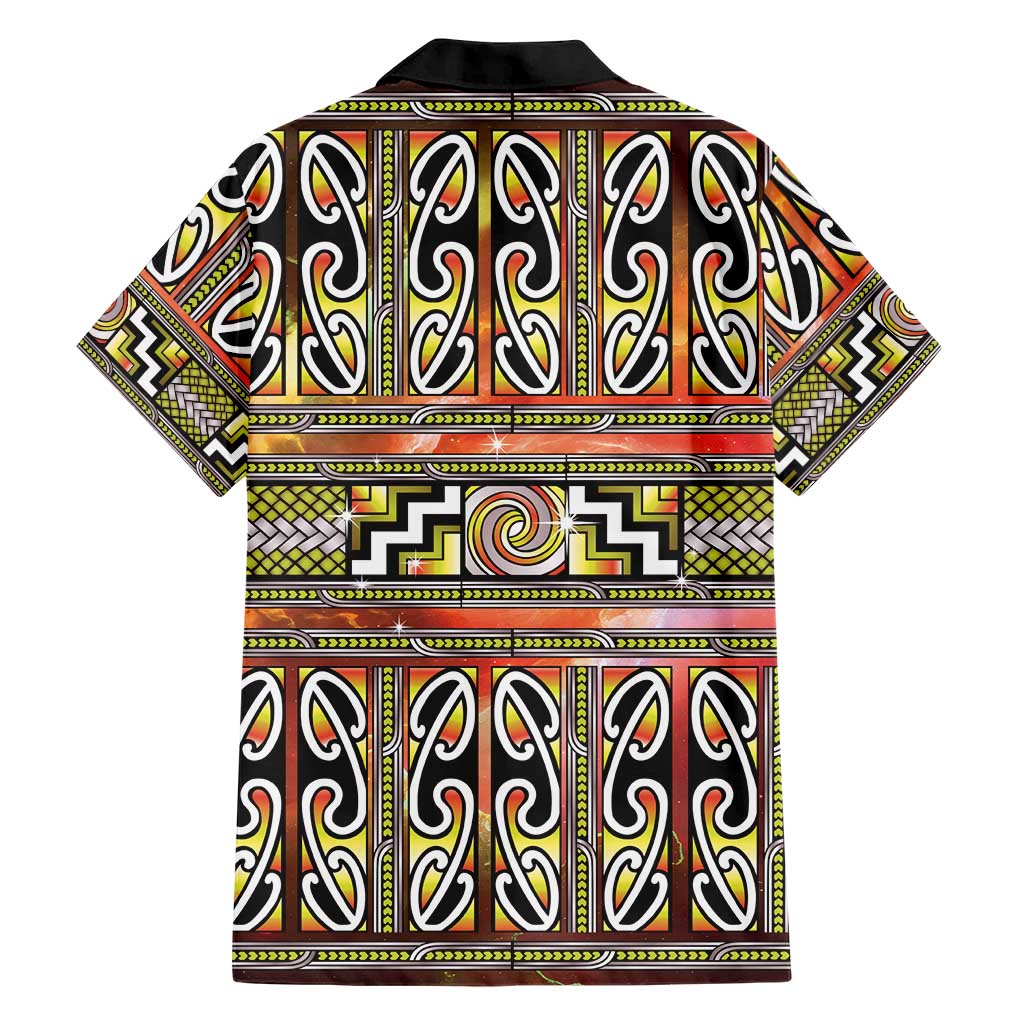 Maori Matariki Hawaiian Shirt Yellow Galaxy Aesthetic Koru Art