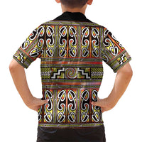 Maori Matariki Hawaiian Shirt Yellow Galaxy Aesthetic Koru Art