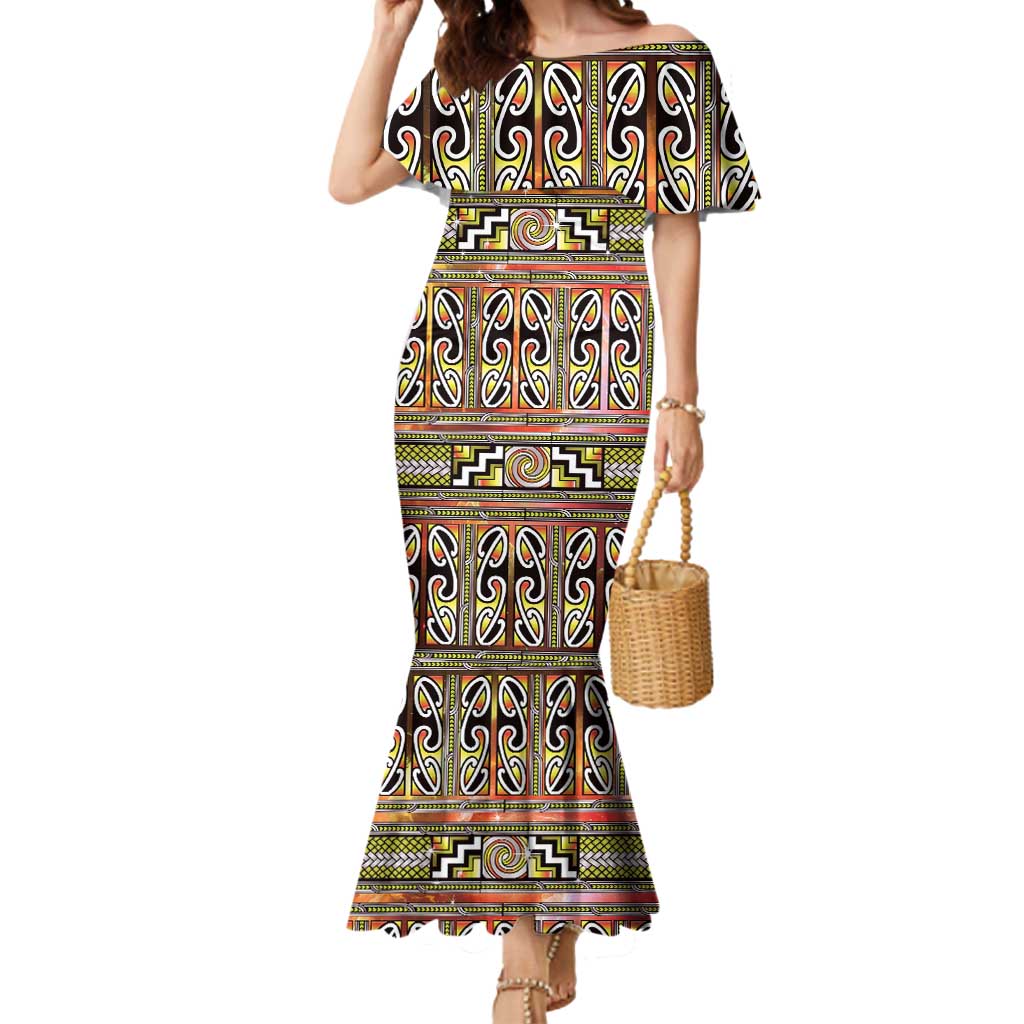 Maori Matariki Mermaid Dress Yellow Galaxy Aesthetic Koru Art