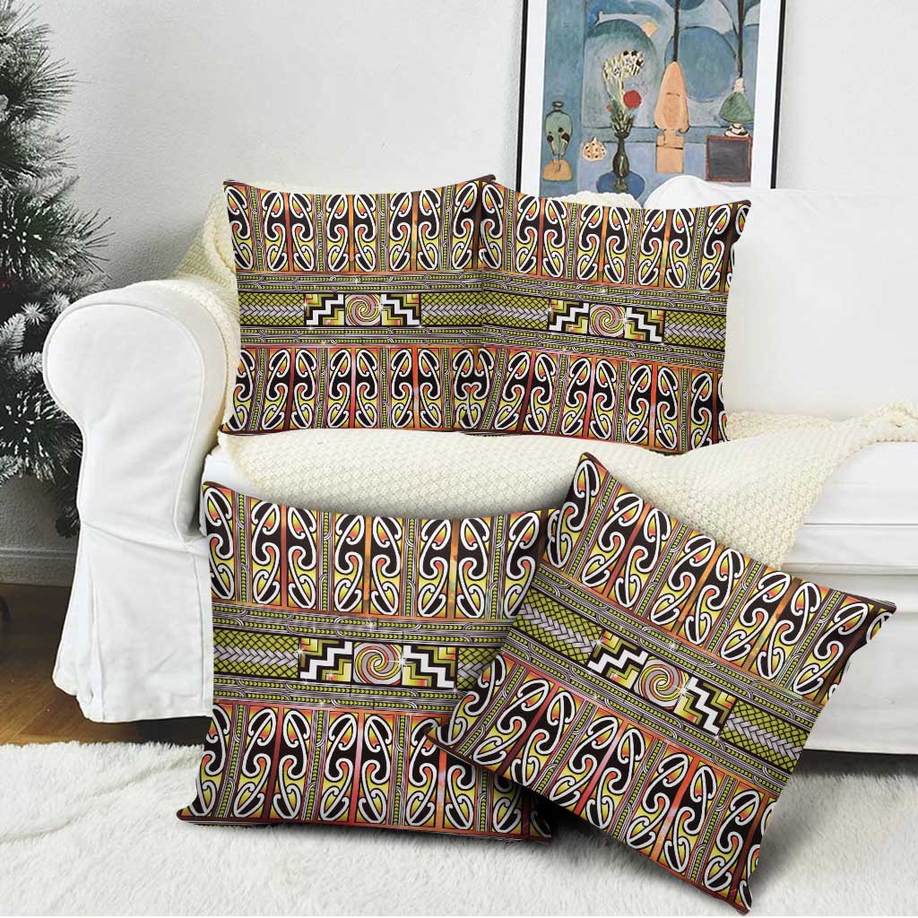 Maori Matariki Pillow Cover Yellow Galaxy Aesthetic Koru Art LT01 - Polynesian Pride