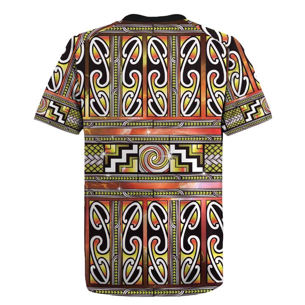 Maori Matariki Rugby Jersey Yellow Galaxy Aesthetic Koru Art LT01 - Polynesian Pride