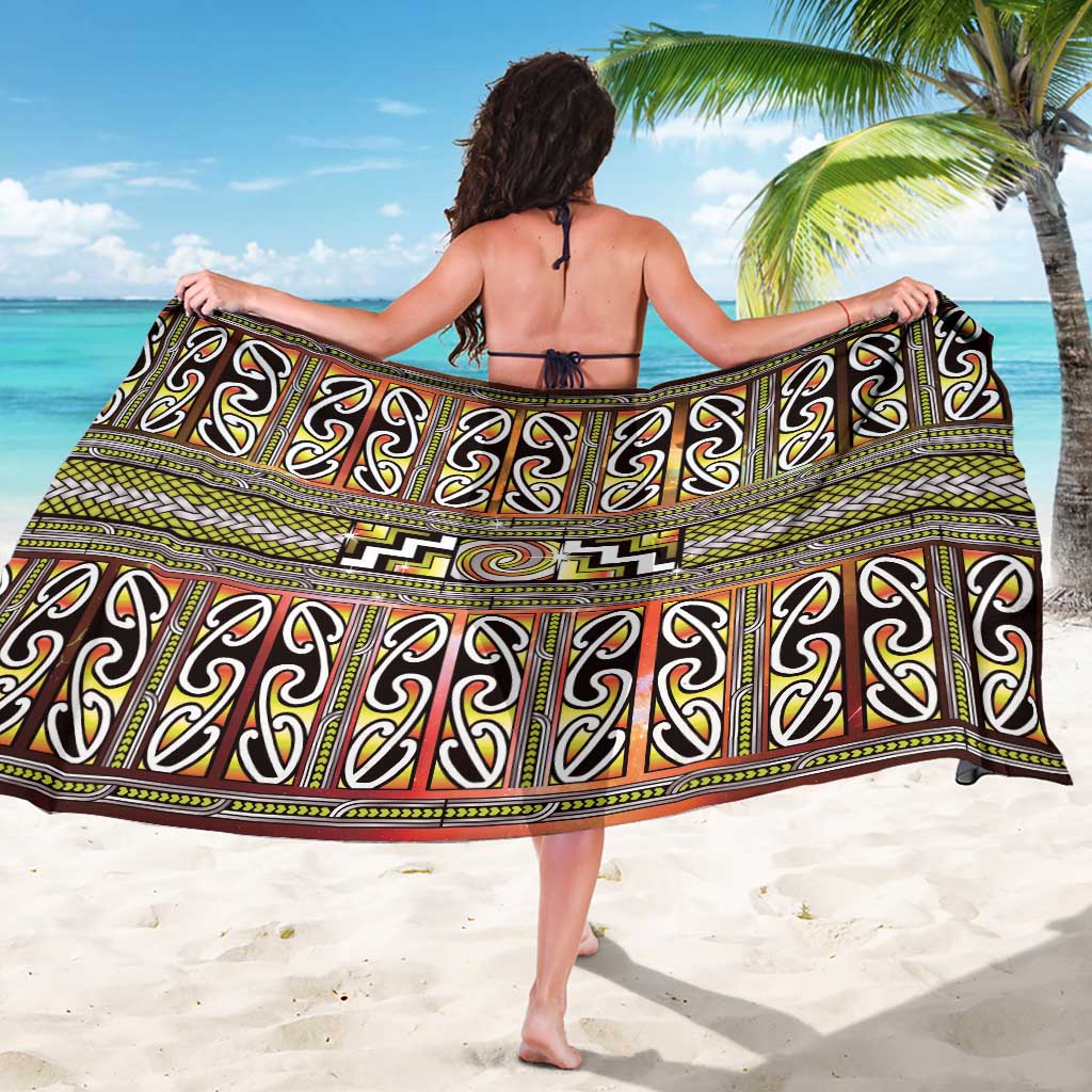 Maori Matariki Sarong Yellow Galaxy Aesthetic Koru Art LT01 - Polynesian Pride