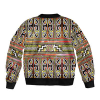 Maori Matariki Sleeve Zip Bomber Jacket Yellow Galaxy Aesthetic Koru Art LT01 - Polynesian Pride