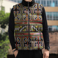 Maori Matariki Sleeveless Puffer Jacket Yellow Galaxy Aesthetic Koru Art LT01 - Polynesian Pride