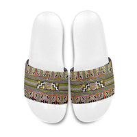 Maori Matariki Slide Sandals Yellow Galaxy Aesthetic Koru Art