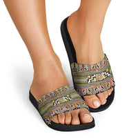 Maori Matariki Slide Sandals Yellow Galaxy Aesthetic Koru Art