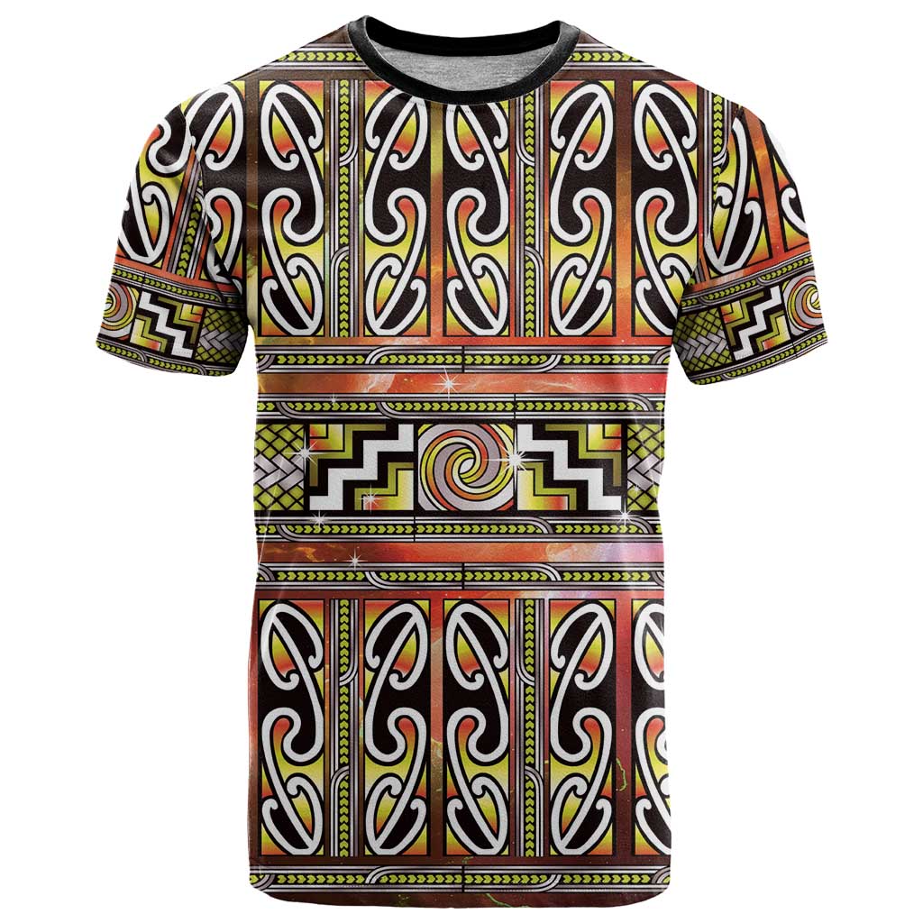 Maori Matariki T Shirt Yellow Galaxy Aesthetic Koru Art LT01 Yellow - Polynesian Pride