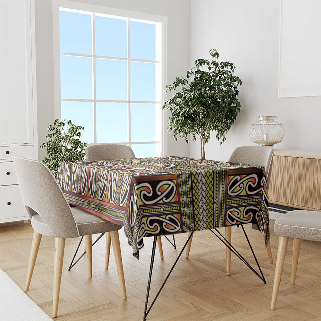 Maori Matariki Tablecloth Yellow Galaxy Aesthetic Koru Art