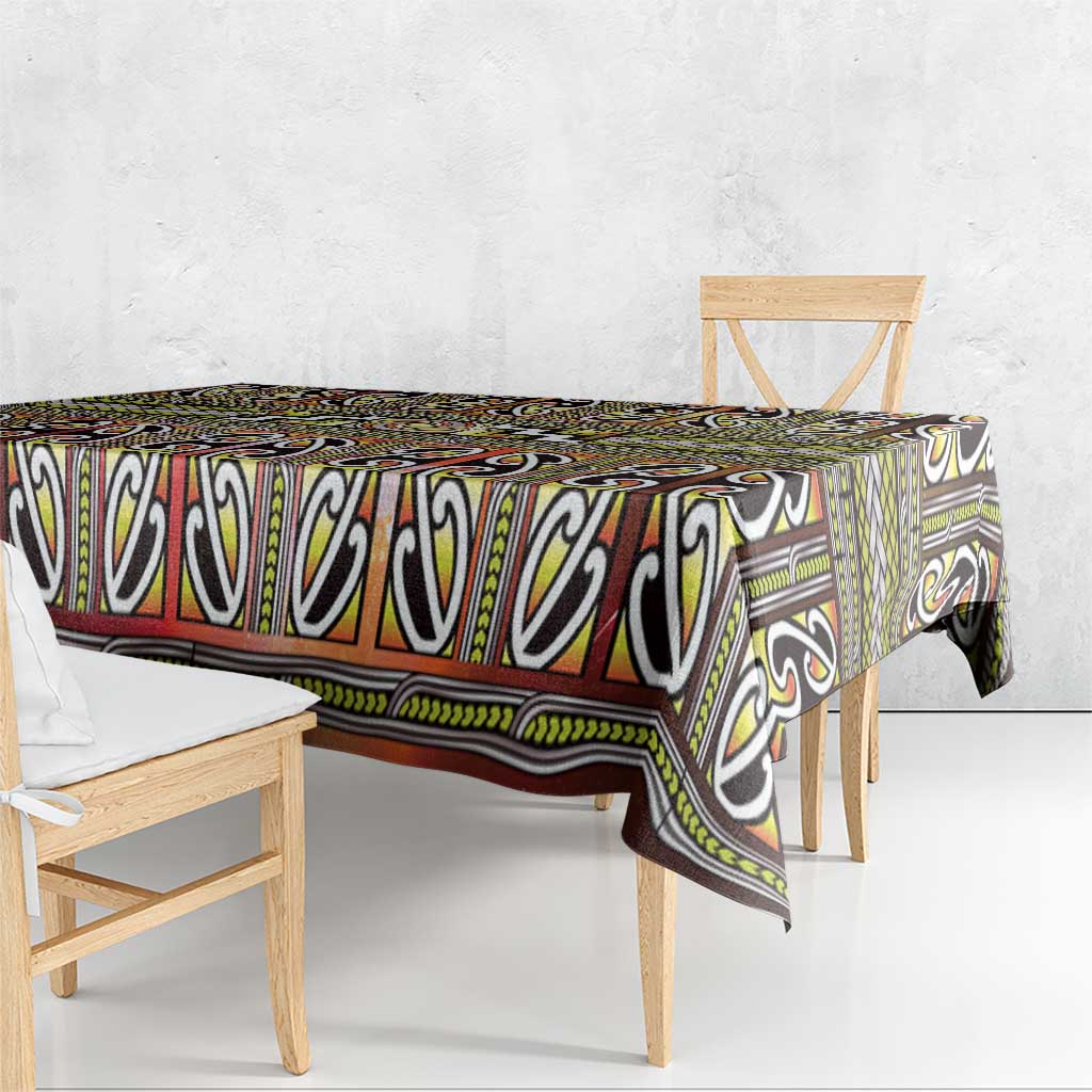 Maori Matariki Tablecloth Yellow Galaxy Aesthetic Koru Art