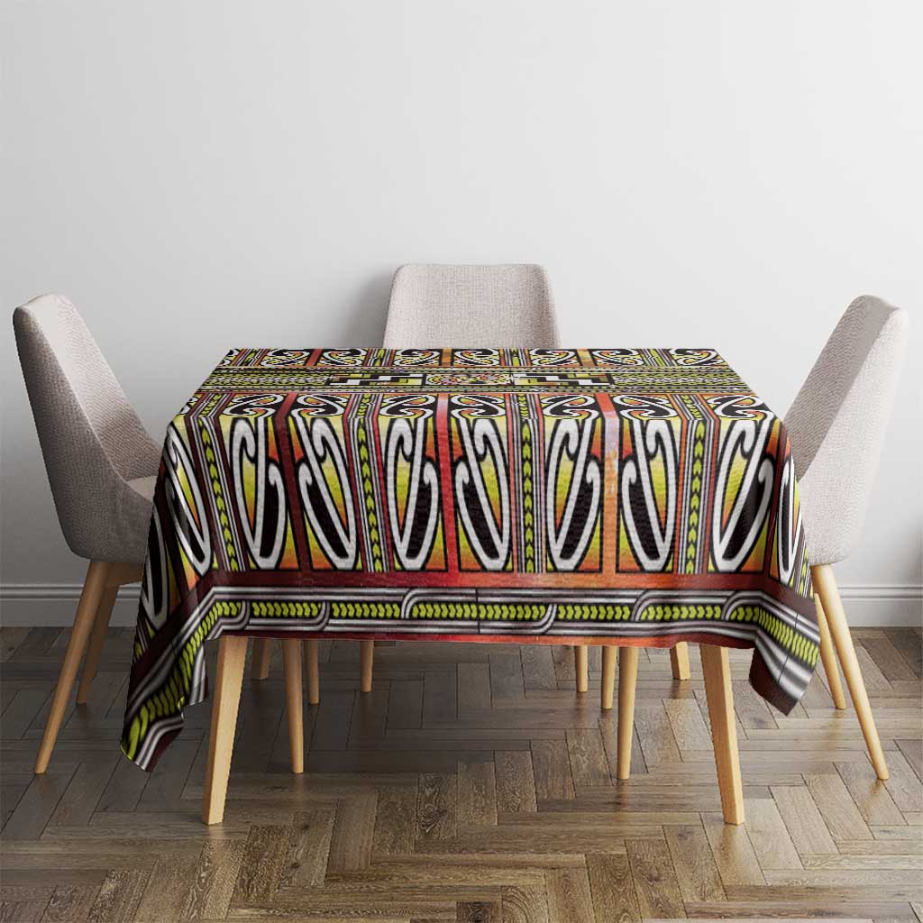 Maori Matariki Tablecloth Yellow Galaxy Aesthetic Koru Art