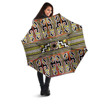 Maori Matariki Umbrella Yellow Galaxy Aesthetic Koru Art LT01 - Polynesian Pride