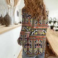 Maori Matariki Women Casual Shirt Yellow Galaxy Aesthetic Koru Art LT01 - Polynesian Pride