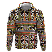 Maori Matariki Zip Hoodie Yellow Galaxy Aesthetic Koru Art