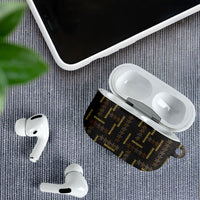 Hawaii Brown Plumeria Lei Black AirPods Case Frangipani Floral Heritage Art