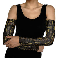 Hawaii Brown Plumeria Lei Black Arm Sleeves Frangipani Floral Heritage Art
