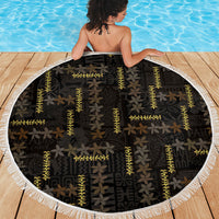 Hawaii Brown Plumeria Lei Black Beach Blanket Frangipani Floral Heritage Art