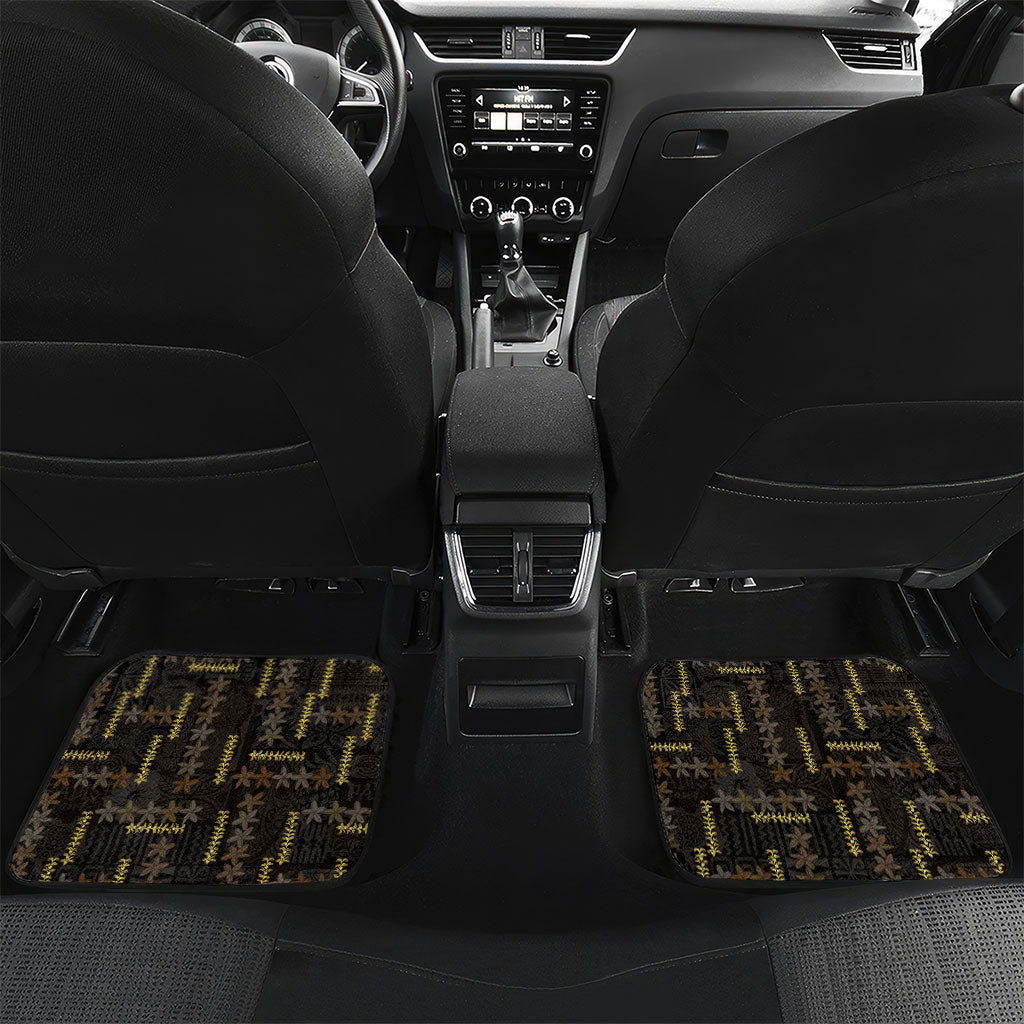 Hawaii Brown Plumeria Lei Black Car Mats Frangipani Floral Heritage Art