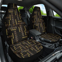 Hawaii Brown Plumeria Lei Black Car Seat Cover Frangipani Floral Heritage Art