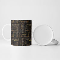 Hawaii Brown Plumeria Lei Black Ceramic Mug Frangipani Floral Heritage Art
