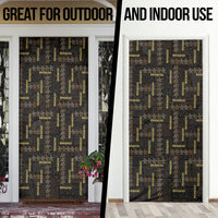 Hawaii Brown Plumeria Lei Black Door Cover Frangipani Floral Heritage Art