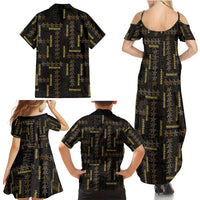 Hawaii Brown Plumeria Lei Black Family Matching Summer Maxi Dress and Hawaiian Shirt Frangipani Floral Heritage Art