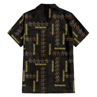 Hawaii Brown Plumeria Lei Black Family Matching Tank Maxi Dress and Hawaiian Shirt Frangipani Floral Heritage Art