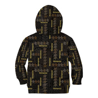 Hawaii Brown Plumeria Lei Black Kid Hoodie Frangipani Floral Heritage Art