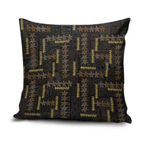 Hawaii Brown Plumeria Lei Black Pillow Cover Frangipani Floral Heritage Art