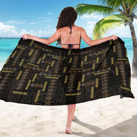 Hawaii Brown Plumeria Lei Black Sarong Frangipani Floral Heritage Art